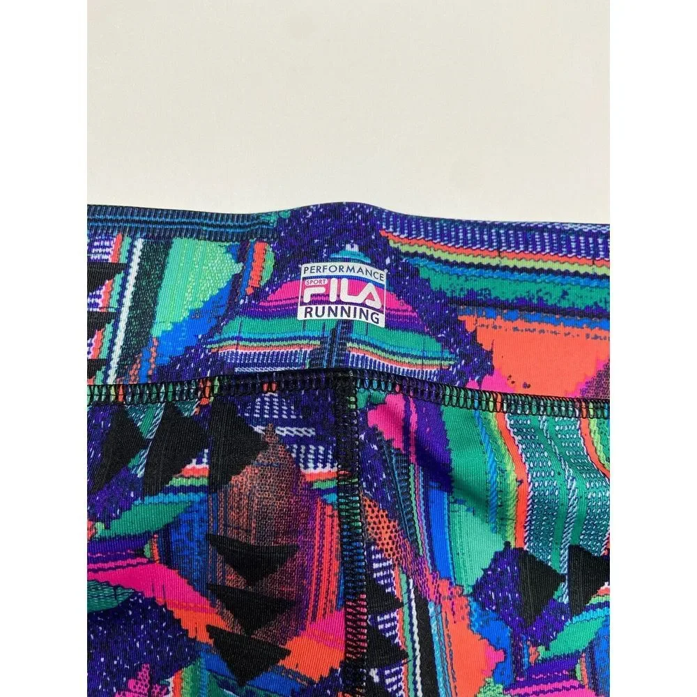 Fila Sport Run Capri Skimmer Mid Rise Leggings‎ - NWT Tribal Aztec Design Large